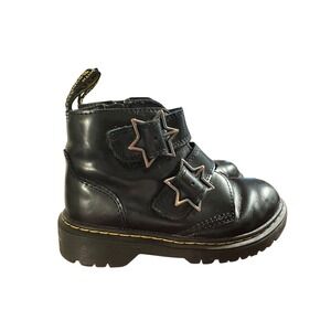 Dr. Martens Toddler Girl's Black Leather Star Buckle Boots Size 13 US / 32 EU